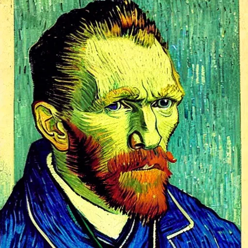 Prompt: portrait of vincent van gogh, by ando hiroshige
