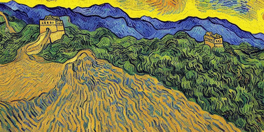 Image similar to the great wall, by vincent van gogh