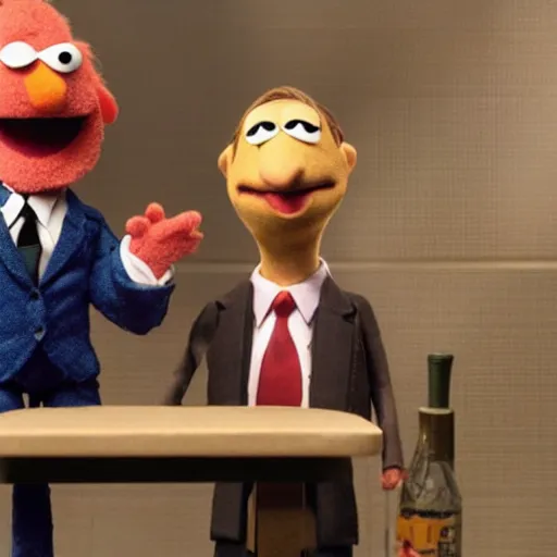 Image similar to bob odenkirk as saul goodman as a muppet