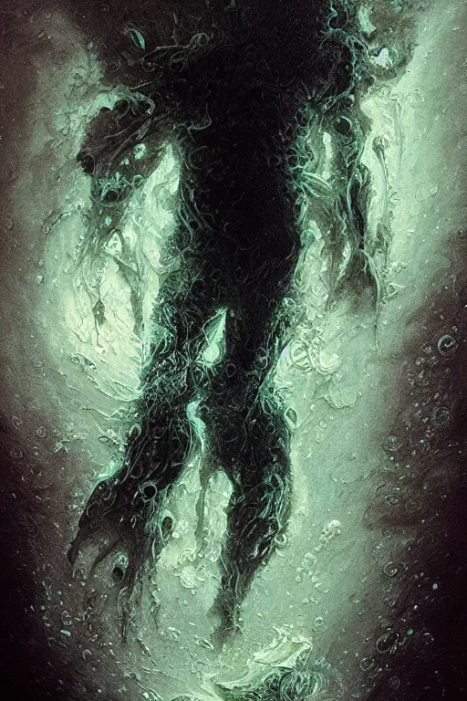 Image similar to close up shot of a full body floating astronaut portrait water elemental fading into water, high contrast, james gurney, peter mohrbacher, mike mignola, black paper, mandelbulb fractal, trending on artstation, exquisite detail perfect, large brush strokes, bold colors, intricate ink illustration, black background