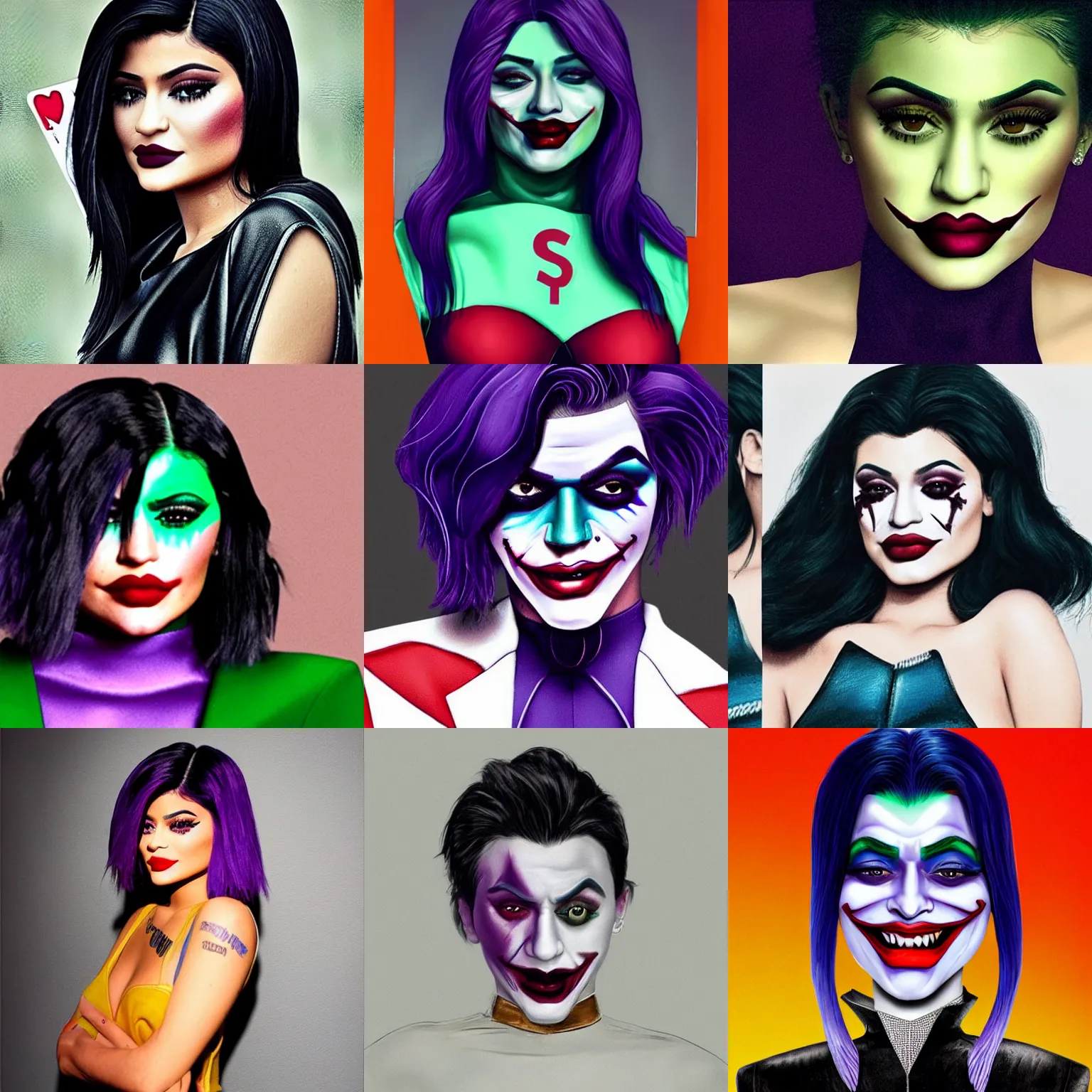 Prompt: kylie jenner as the joker, photorealistic, cinematic