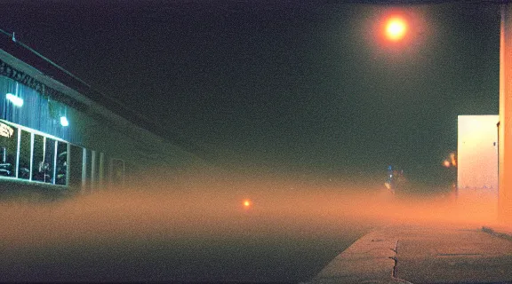 Prompt: fujifilm superia x - tra 4 0 0 photo of vagrant at night volumetric fog