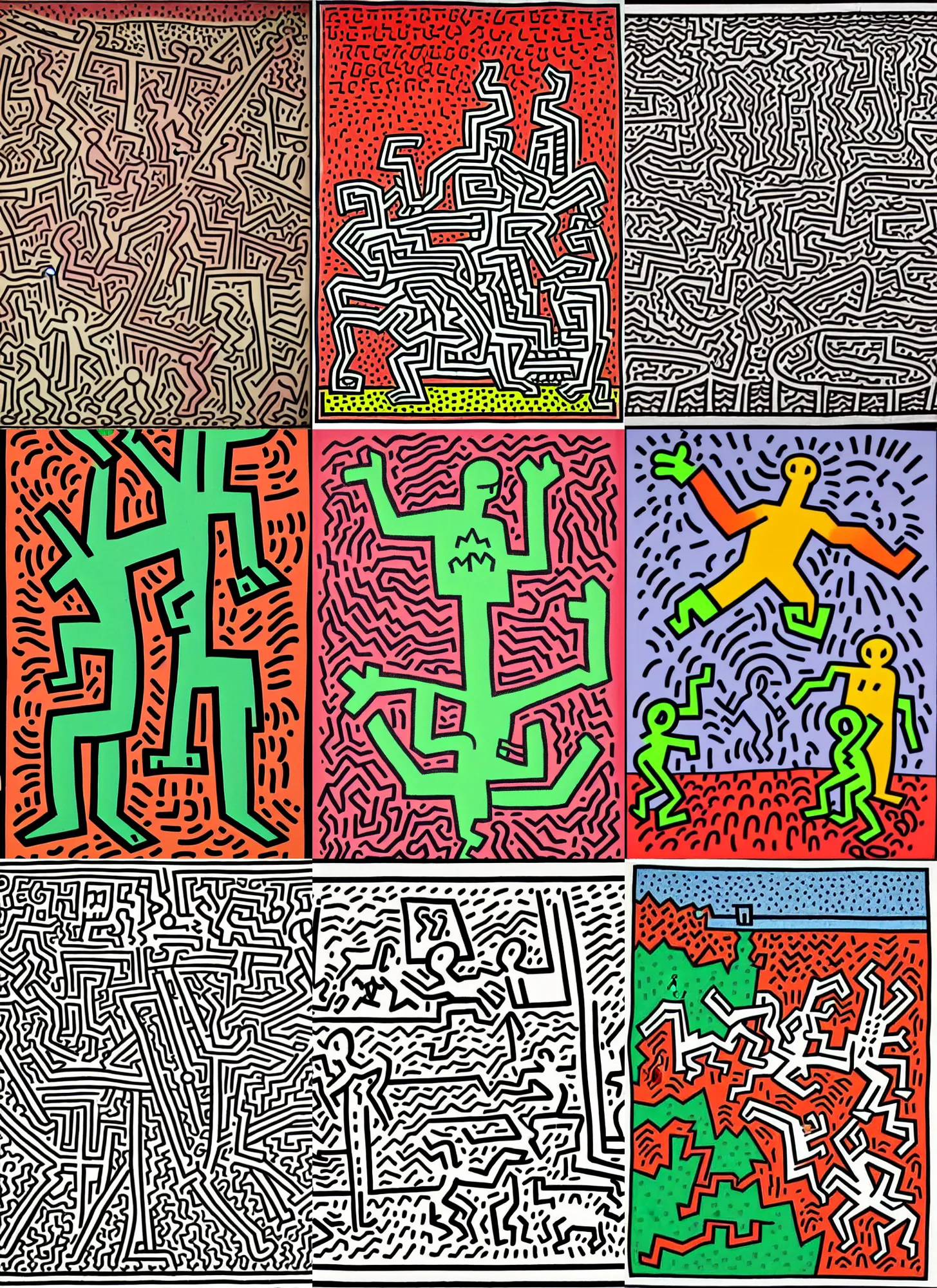 Prompt: pacific northwest, by keith haring