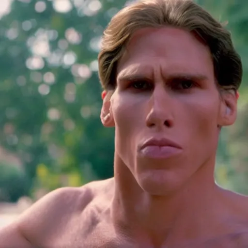 Image similar to Live Action Still of Jerma in Fast Times at Ridgemont High, real life, hyperrealistic, ultra realistic, realistic, highly detailed, epic, HD quality, 8k resolution, body and headshot, film still