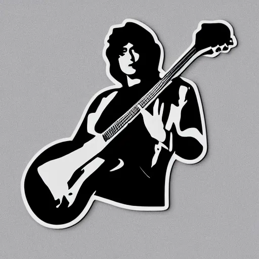 Image similar to jimmy page from led zepelin playing - guitar - solo, sticker - art, svg vector, adobe - illustrator