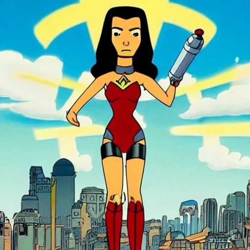 Prompt: Still of Gal Gadot in Futurama