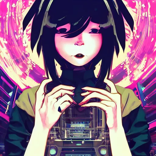 Image similar to Frequency indie album cover, luxury advertisement, indigo filter, blue and black colors. highly detailed post-cyberpunk sci-fi close-up schoolgirl in asian city in style of cytus and deemo, mysterious vibes, by Ilya Kuvshinov, by Greg Tocchini, nier:automata, set in half-life 2, beautiful with eerie vibes, very inspirational, very stylish, with gradients, surrealistic, dystopia, postapocalyptic vibes, depth of field, mist, rich cinematic atmosphere, perfect digital art, mystical journey in strange world, beautiful dramatic dark moody tones and studio lighting, shadows, bastion game, arthouse