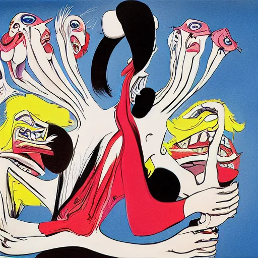 Image similar to artwork by gerald scarfe