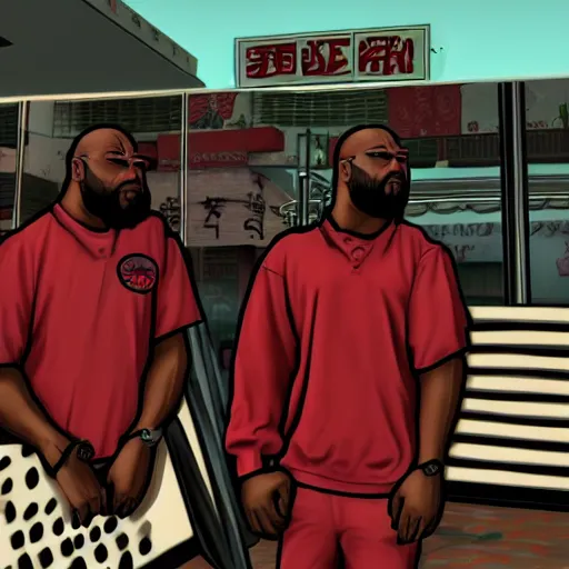 Image similar to suge knight smoke ciggars, gta chinatown art style