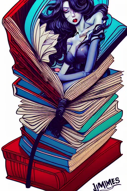 Image similar to digital art logo, books, by James Jean and by artgerm and by Lucha , ultra-detailed,