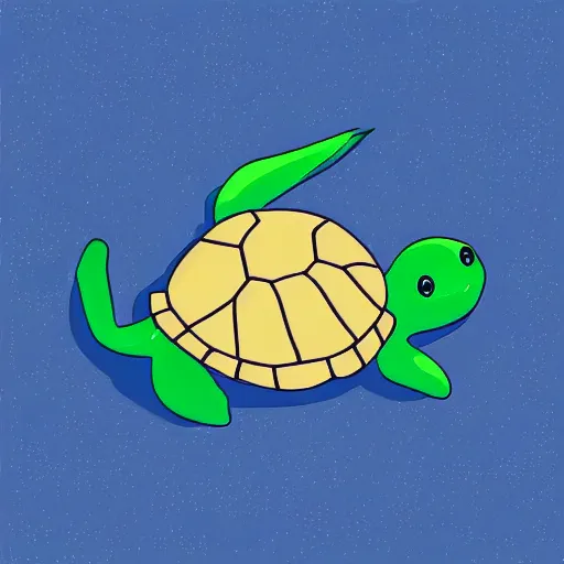 Prompt: cute turtle sleeping, 2d vector logo, digital art