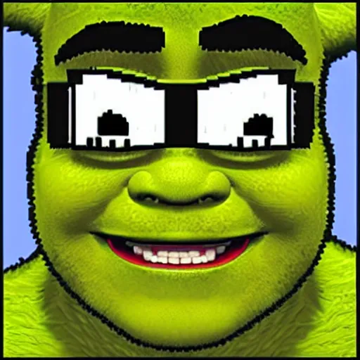 Prompt: shrek in r/place