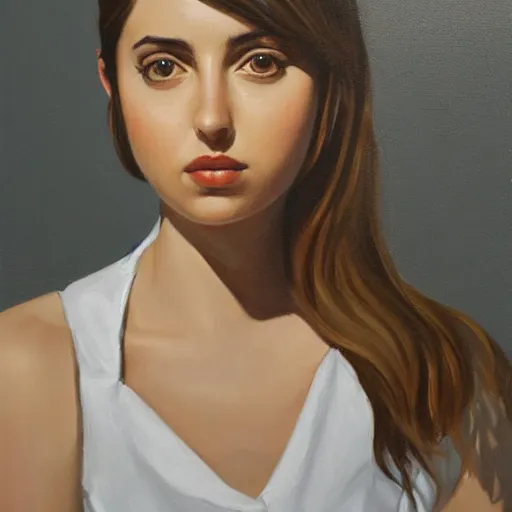 Image similar to a gallery painting portrait of Ana de armas painted by Phil noto