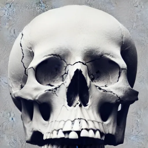 Image similar to human skull facing away