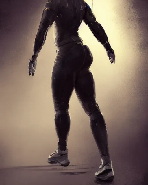 Image similar to detailed masterpiece full body painting of gorgeous athletic female wearing fbi gear, inspired by greg rutkowski, sir james guthrie, 4 k, digital painting, trending on artstation, smooth, one single continuous line, unreal engine, epic lighting