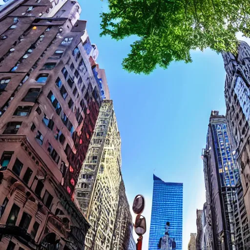 Image similar to an ant's POV of a new york city street