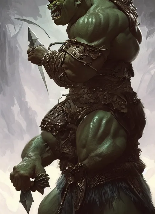 Prompt: portrait of karl pilkington as an orc, d & d, muscular! fantasy, intricate, elegant, highly detailed, digital painting, artstation, concept art, smooth, sharp focus, illustration, art by artgerm and greg rutkowski and alphonse mucha