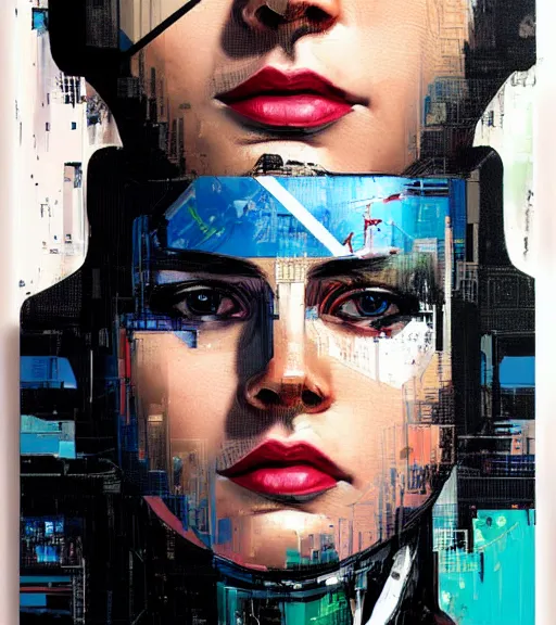 Image similar to portrait of an android, by MARVEL comics and Sandra Chevrier