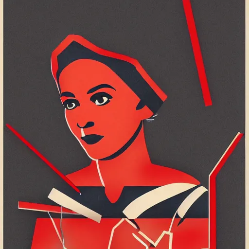 Prompt: communist anitta, constructivism, soviet style