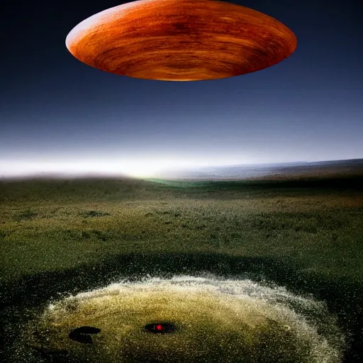 Image similar to huge mysterious ufo ignoring the laws of physics over a natural scene. detailed otherwordly material. entries in the 2 0 2 0 sony world photography awards.