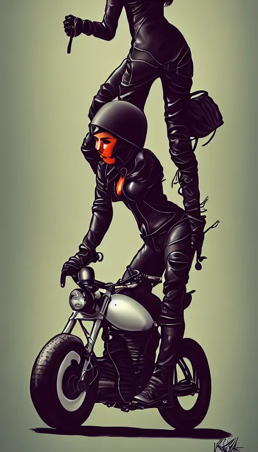 Image similar to biker girl by karl kopinski