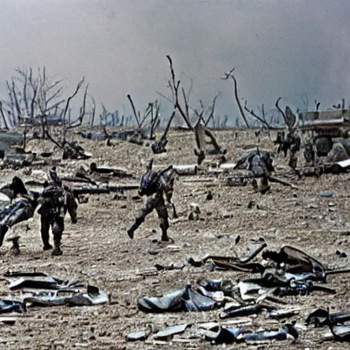 Prompt: aftermath of a bloody battle gulf war