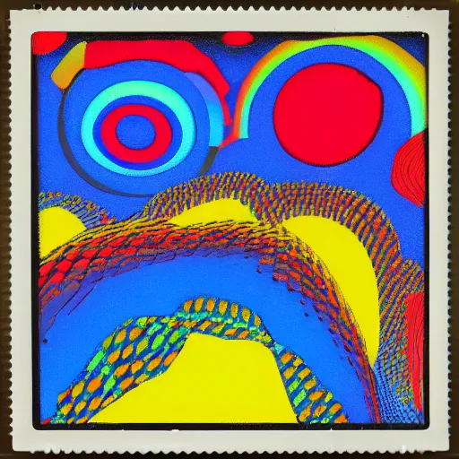 Image similar to polaroid generative art naive