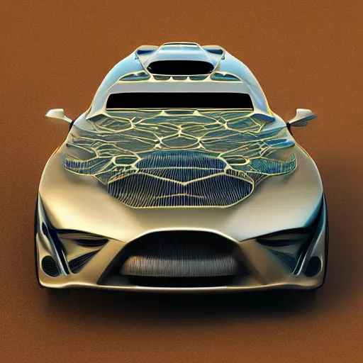 Image similar to car Ash Thorp khyzyl saleem car : in oil liquid organic architecture style : 7, u, x, y, o pattern