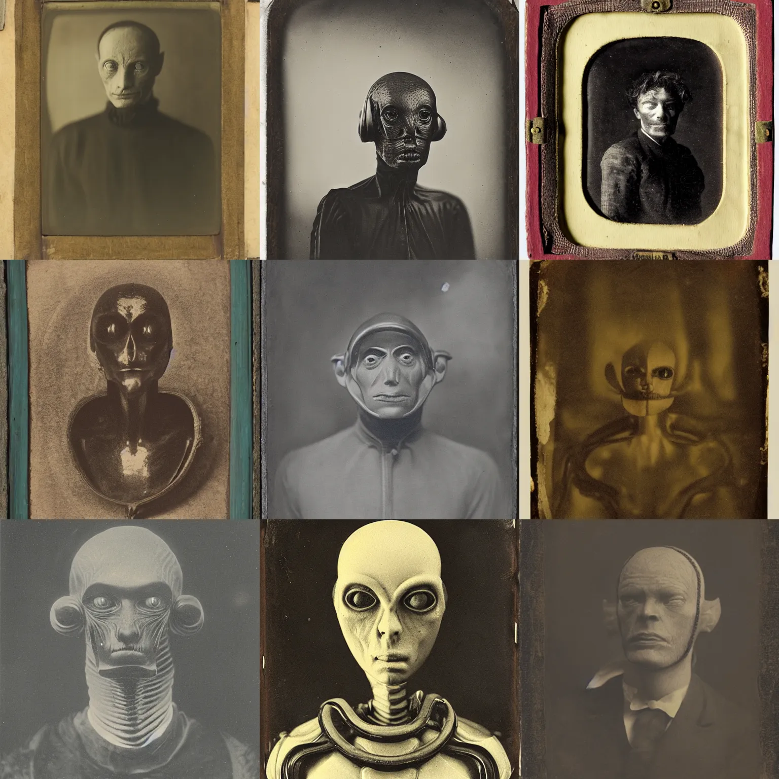 Prompt: portrait of an alien, daguerrotype