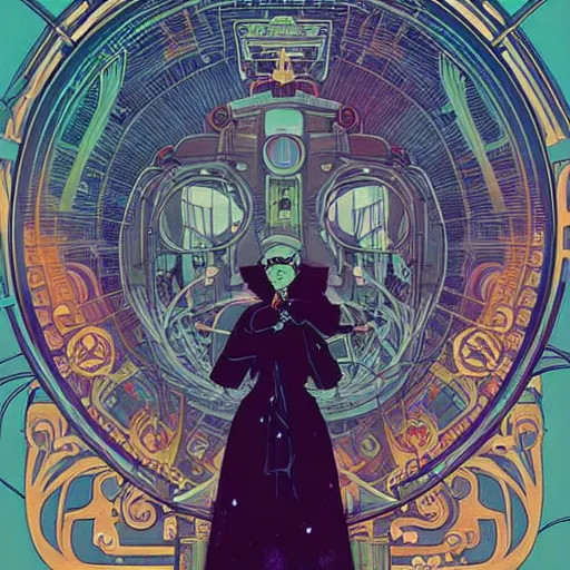 Prompt: Robot dreams by greg rutowski , victo ngai , alphonse mucha