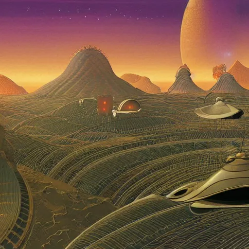Prompt: solarpunk alien world, by mobius, by jean giraud, golden ratio, environment, hyper detail, concept artbook