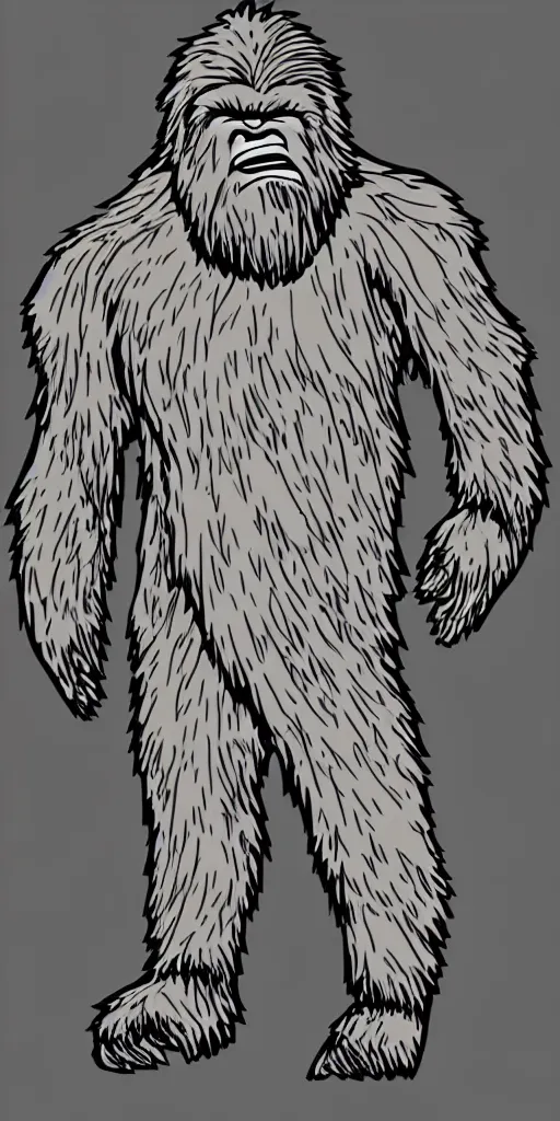 Image similar to a very simple outline of bigfoot, illustration