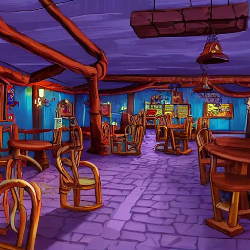 Image similar to secret of monkey island background, pub interior