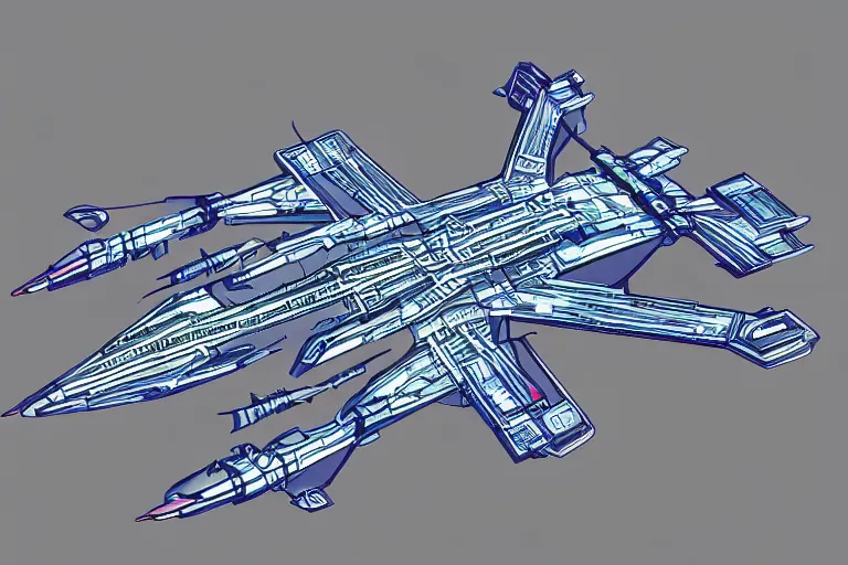 Prompt: top down view of a futuristic jet fighter, very symmetrical, in blueprint style, in the style of will burns, mecha inspired, robotic, highly detailed, artstation, pinterest, deviantart, very realistic, unreal engine