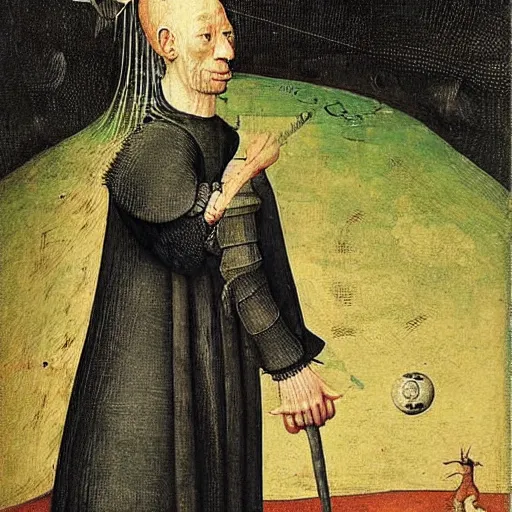 Prompt: messi by hieronymus bosch