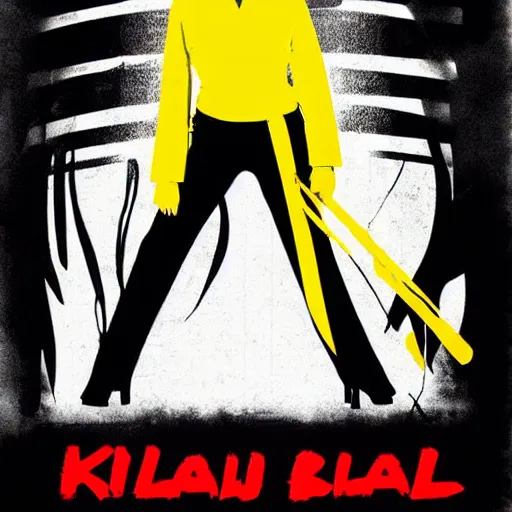 Prompt: kill bill movie poster by tarantino and artgem