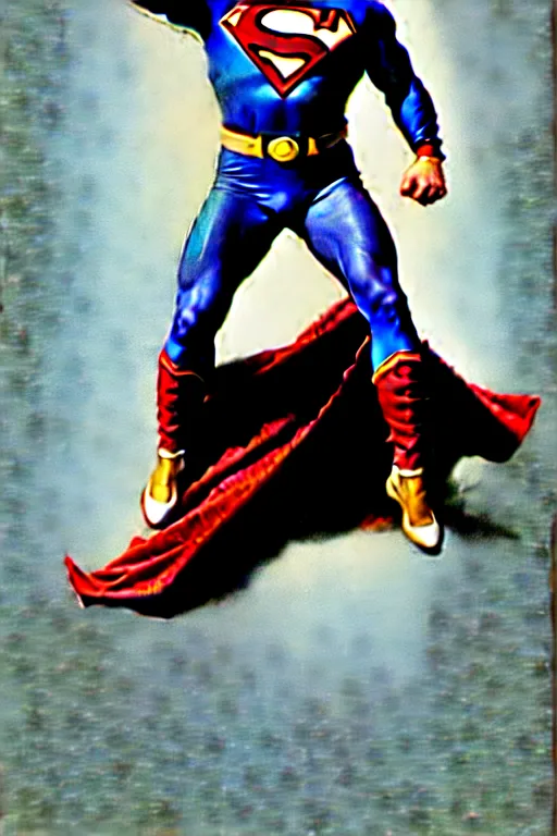 Image similar to rock hudson playing superman in 1 9 7 8, superhero movie