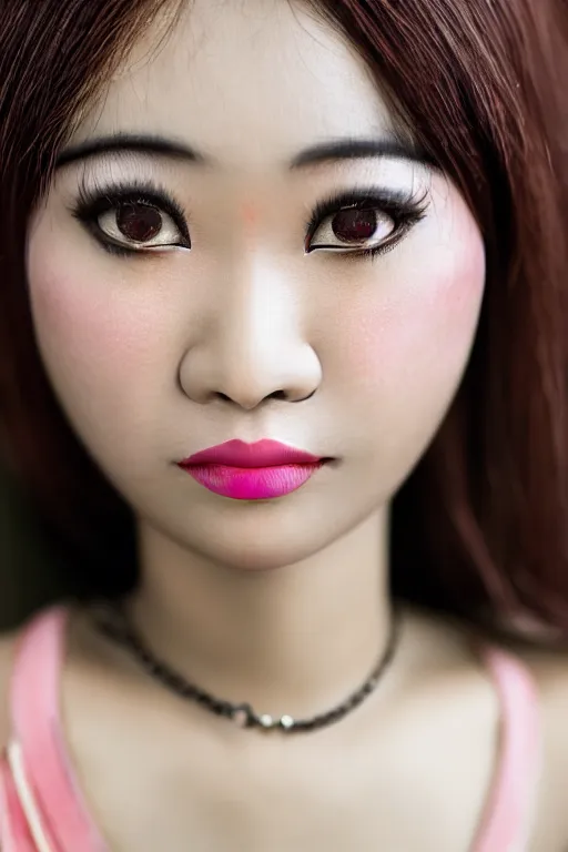 Prompt: Photo of Thailand ladyboy, portrait, realistic, detailed, photorealism, Sony A7R