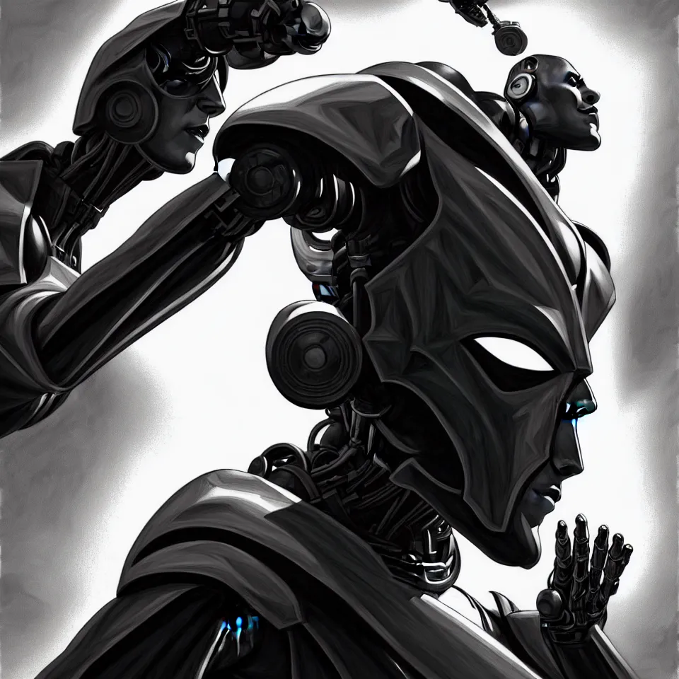 Image similar to sketch robot art by alex ross, dynamic lighting, cinematic, epic composition, masterpiece, sense of awe