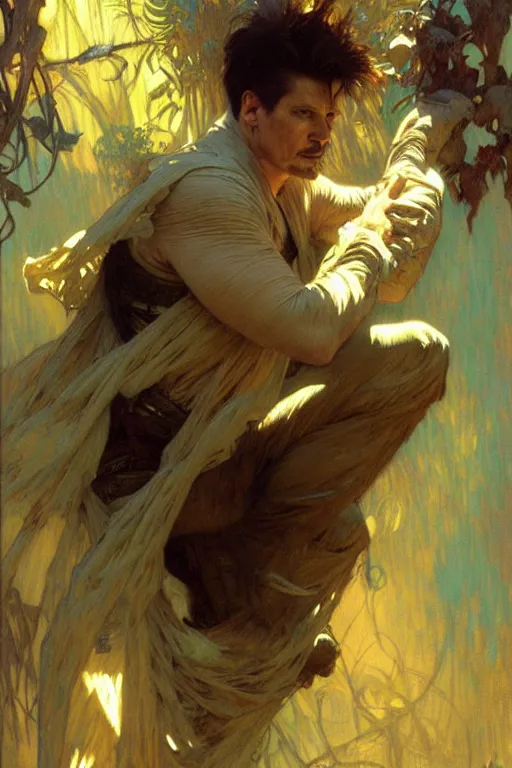 Image similar to zak bagans, painting by gaston bussiere, craig mullins, greg rutkowski, alphonse mucha