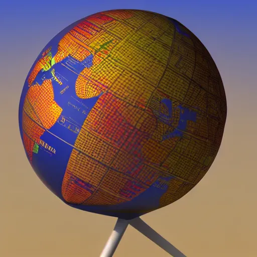 Prompt: llustration of the globe with famous 3 d top touristic attractions on it, 3 d render, 3 d model, smooth, ray tracing, illustration, in the style of shkret