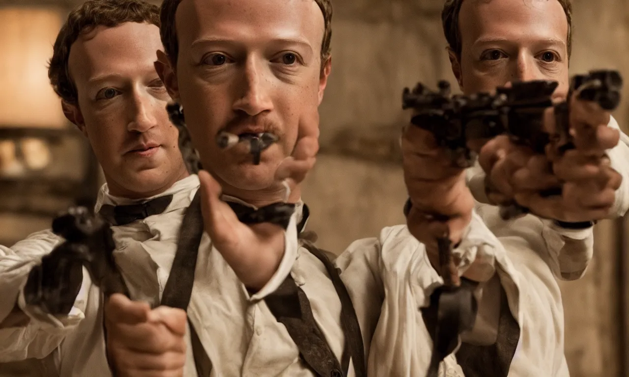 Image similar to Mark Zuckerberg as Calvin Candie in Django Unchained, wallpaper, EOS-1D, f/1.4, ISO 200, 1/160s, 8K, RAW, unedited, symmetrical balance, in-frame, Dolby Vision