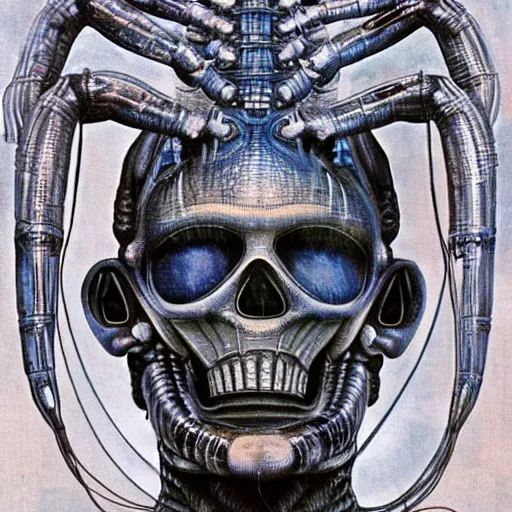 Image similar to atlantis painted by giger.