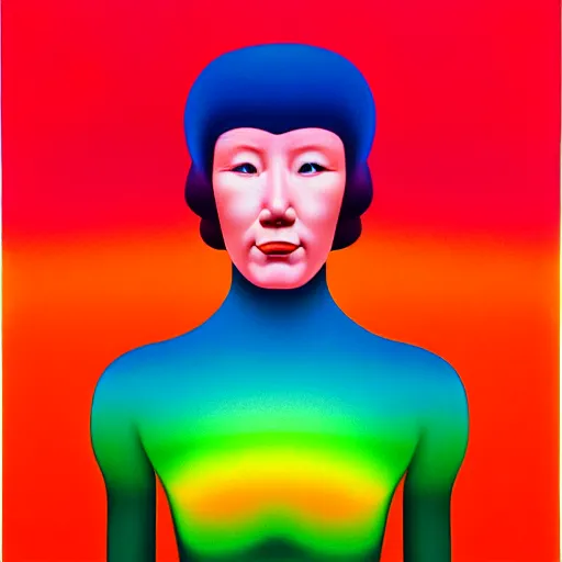 Image similar to redhead woman by shusei nagaoka, kaws, david rudnick, airbrush on canvas, pastell colours, cell shaded, 8 k