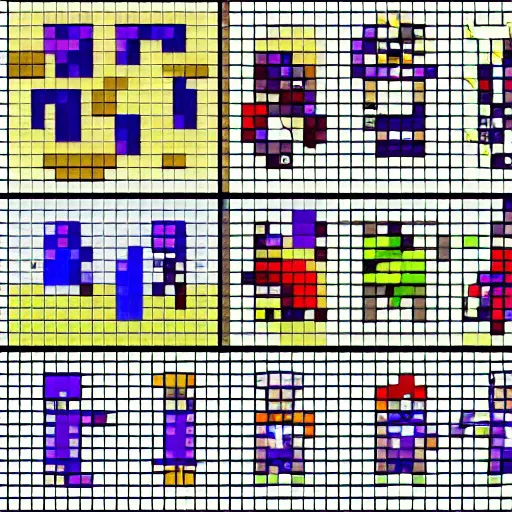 Prompt: pixel art sprite sheet rpg items, featured on artstation