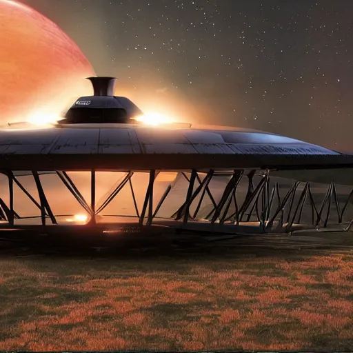 Image similar to amish space ship from the expanse