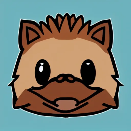 Image similar to twitch emote of a cute hedgehog