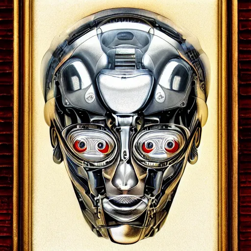 Image similar to a highly detailed symmetrical portrait of a cybernetic lifeform