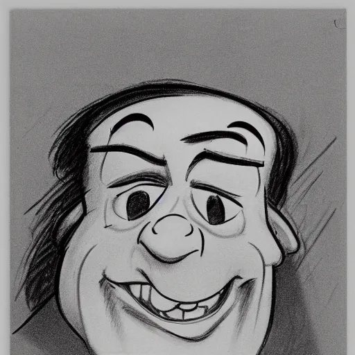 Image similar to milt kahl pencil sketch of danny devito