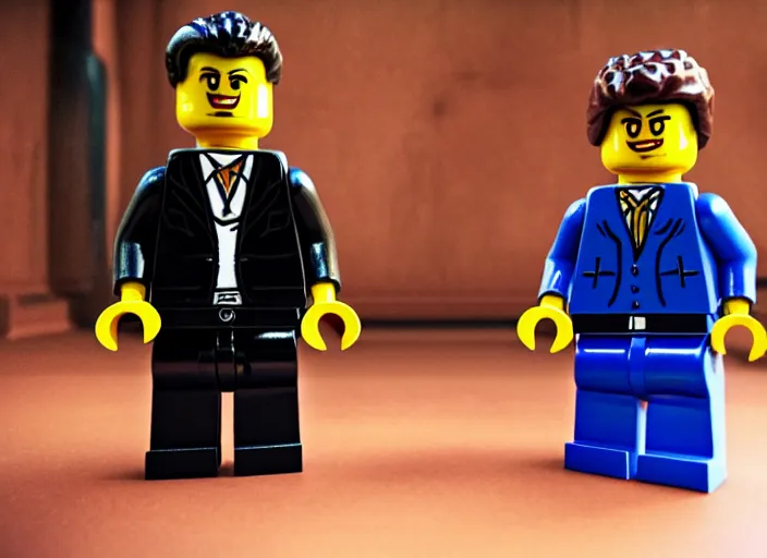 Image similar to film still of the new lego pulp fiction movie, 4 k